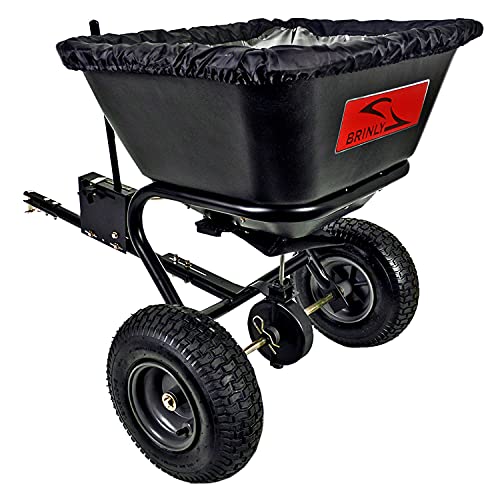 Brinly BS26BH-A Tow Behind Broadcast Spreader with Weatherproof Cover and Universal Hitch, 125 lb.
