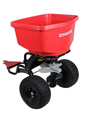 Chapin 8620B 150 lb Tow Behind Spreader with Auto-Stop, Red 8620B 150 lb Tow Behind Spreader with Auto-Stop