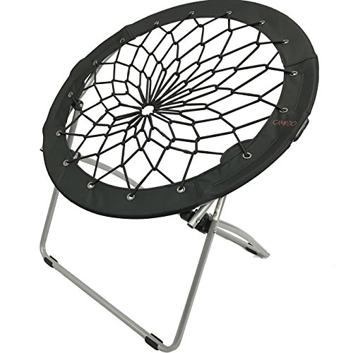 CAMPZIO Bungee Chair Round Bungee Chair Folding Comfortable Lightweight Portable Indoor Outdoor (Black)
