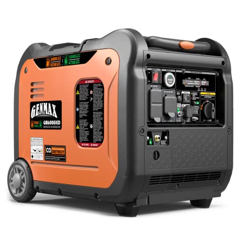 GENMAX Portable Inverter Generator, 6000W Super Quiet Gas Propane Powered Engine with Remote/Electric Start, Ultra Lightweight for Backup Home Use & Camping Travel Outdoor .EPA Compliant(GM6000iED)