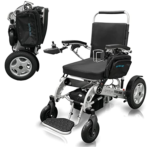 Sentire Med Deluxe Electric Wheelchair for Adults, 600 W Peak Power Motor - Ultra Lightweight Design Foldable, Compact and Portable - Ideal Motorized Mobility Solution for Travel and All Terrain Use