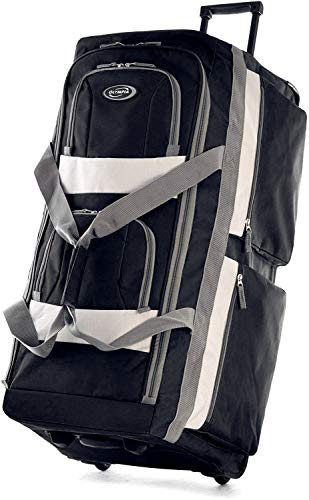 Olympia 8 Pocket Rolling Duffel Bag, Black, 22 inch