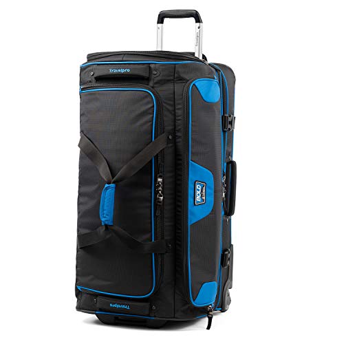 Travelpro Bold Drop Bottom Wheeled Rolling Duffel Bag, Blue/Black, 30-Inch