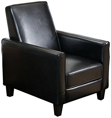 Christopher Knight Home Davis Leather Recliner Club Chair, Black
