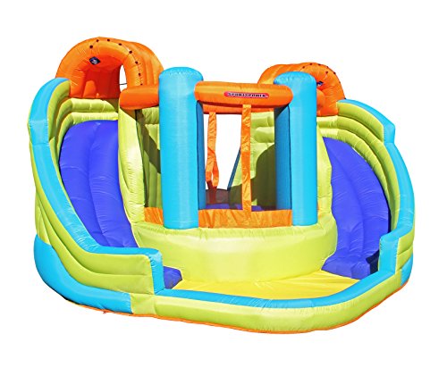 Sportspower Double Slide and Bounce Inflatable Water Slide, Multicolored