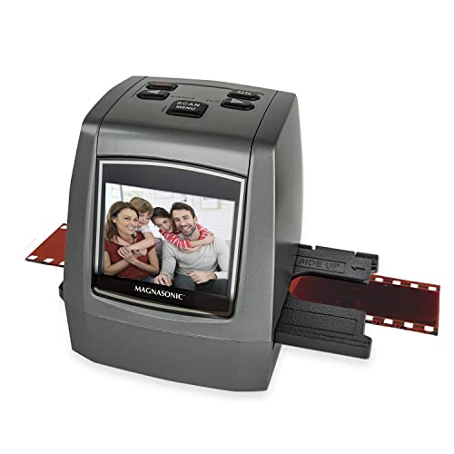 Magnasonic All-in-One High Resolution 22MP Film Scanner, Converts 35mm/126KPK/110/Super 8 Films, Slides, Negatives into Digital Photos, Vibrant 2.4' LCD Screen, Impressive 128MB Built-in Memory