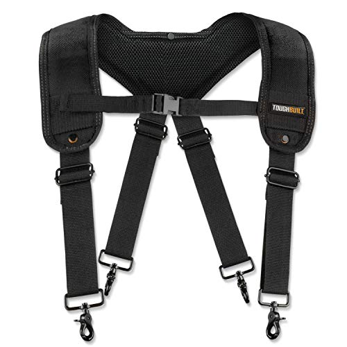 ToughBuilt - Padded Suspenders for Tool Belt Even Weight Distribution - Adjustable Size and Cushioned Padding - (TB-CT-51)